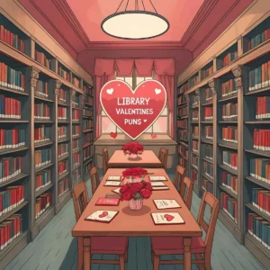 library valentines puns