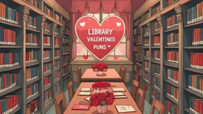 library valentines puns