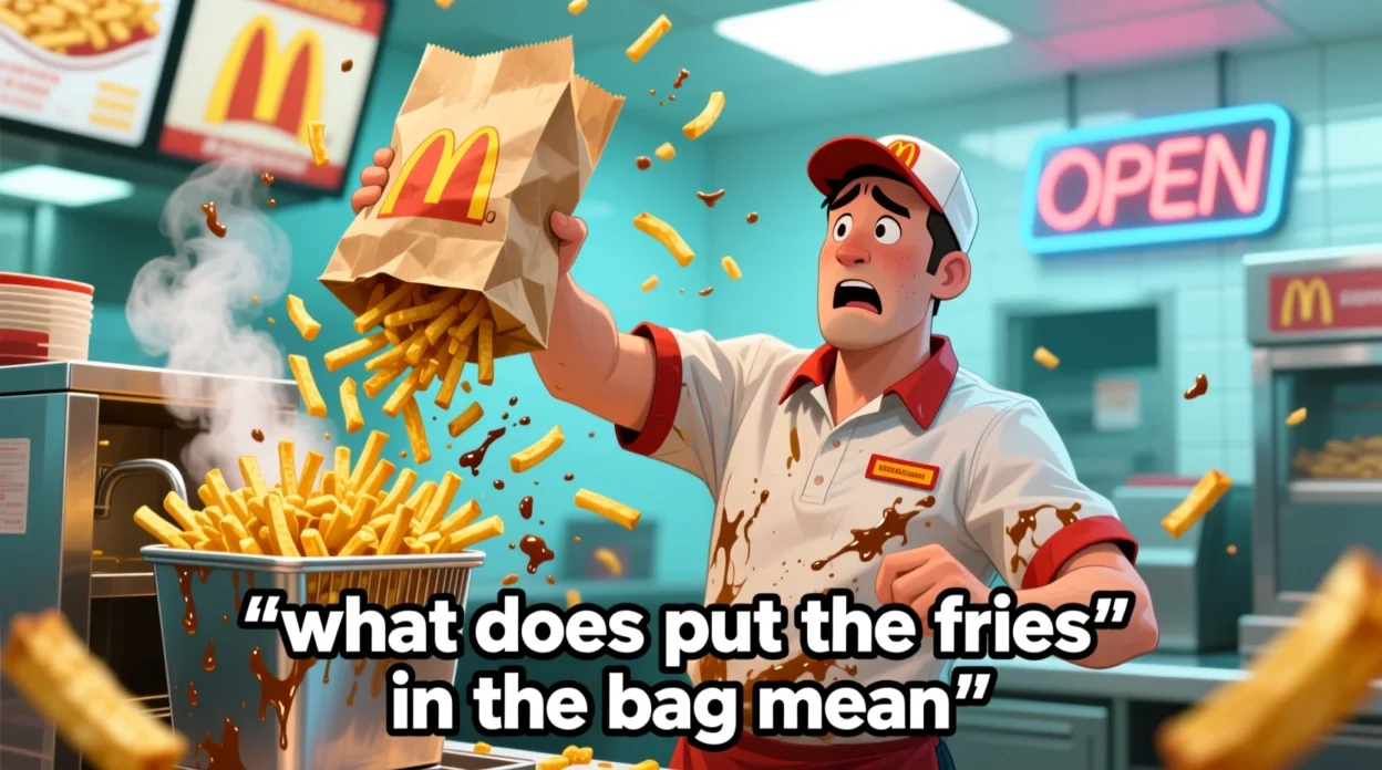 what does put the fries in the bag mean