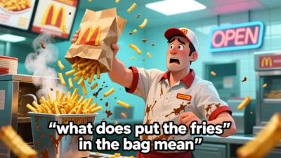 what does put the fries in the bag mean