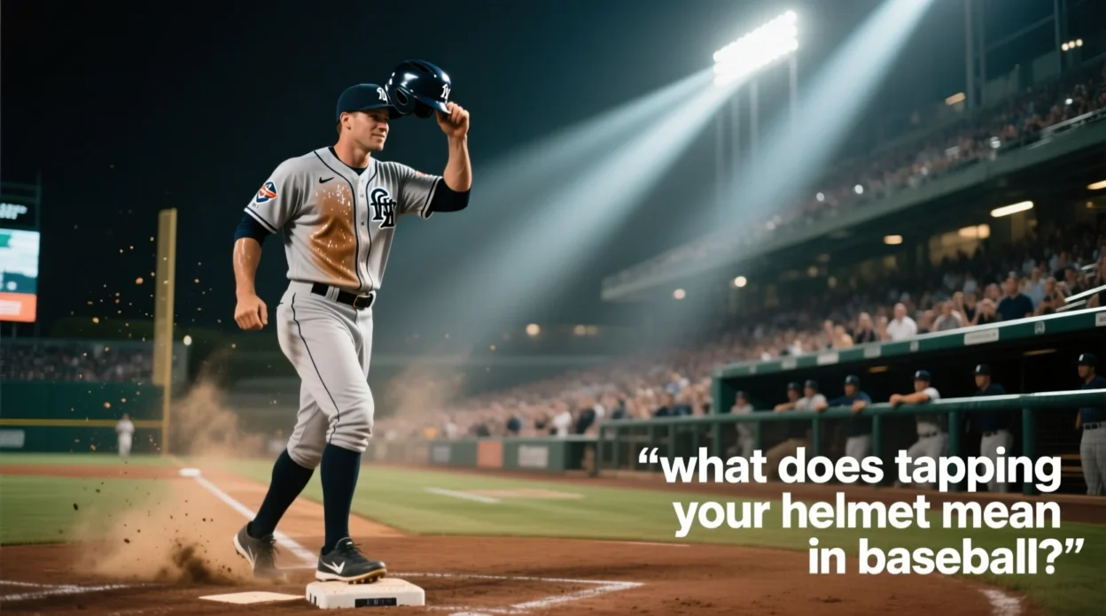what does tapping your helmet mean in baseball